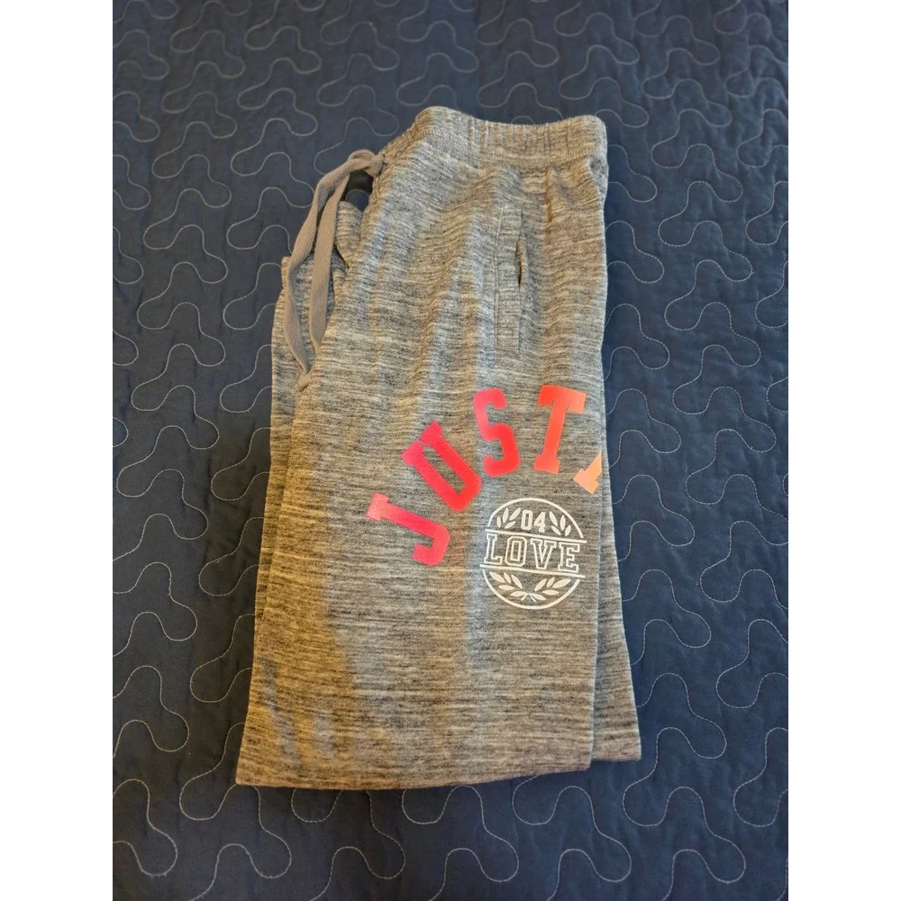 Justice Active Girls Size 14 Gray Heather Jogger Sweatpants Drawstring Pockets